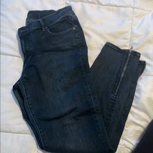 Loft zipper ankle jeans